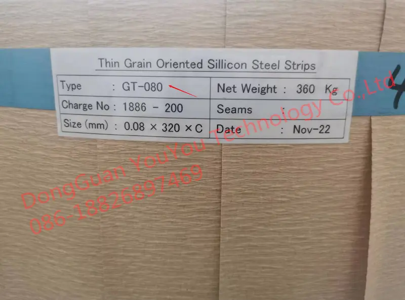 0.08MM gt-080 ultra thin gauge silicon steel strips power transformers